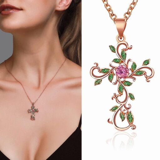 Elegant cross pendant offering strength and guardianship