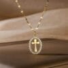 Best seller white gold crystal cross necklace – Luminous Faith design
