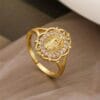 Virgin Mary portrait ring with adjustable band and holy aura