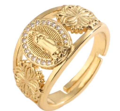 Amen Blessings exclusive oval portrait ring of the Virgin Mary
