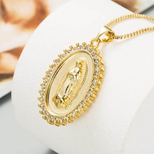 1. Best seller vintage gold Virgin Mary necklace