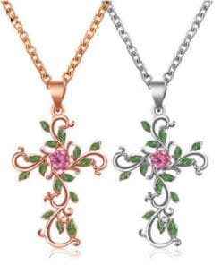 Divine Protection Shield of Strength Cross Necklace for Women