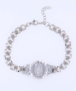 White Gold Virgin Mary bracelet – elegant 18K gold plated piece for spiritual connection