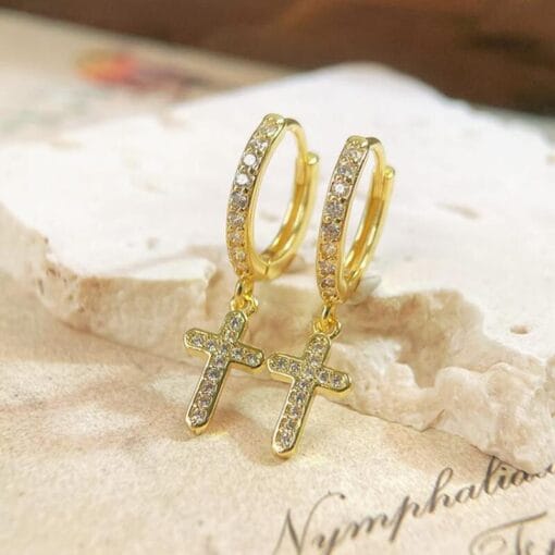 Amen Blessings exclusive cross earrings in gold or silver