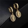 Heavenly Grace Virgin Mary earrings with elegant gold finish