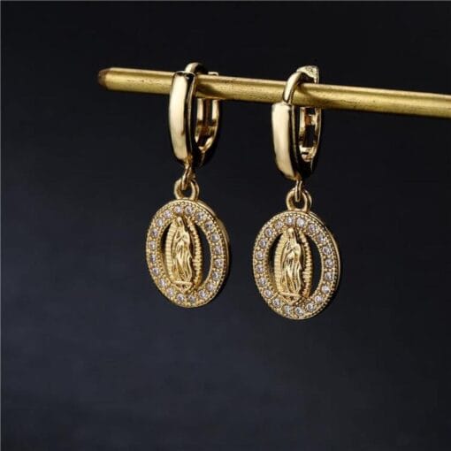 Heavenly Grace Virgin Mary Earrings – Elegant & Lightweight - Image 2