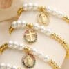 Close-up of pearl bead bracelet version one – detailed craftsmanship