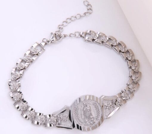 Elegant silver Virgin Mary bracelet – exclusive Amen Blessings design