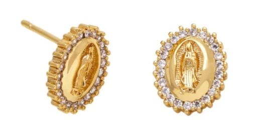 Elegant Virgin Mary earrings with vintage design and divine presence