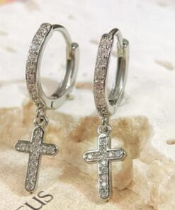 Beautiful drop earrings with cross design for daily faith