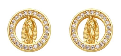 Vintage-style Christian earrings with holy protection