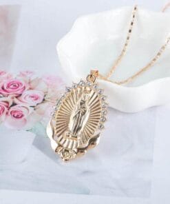 Elegant spiritual necklace featuring Blessed Virgin pendant