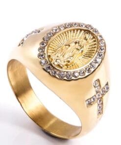 Virgin Mary titanium steel ring – unisex faith jewelry