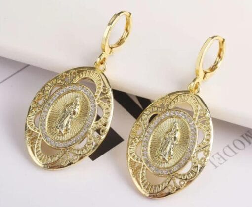 Distinctive Virgin Mary earrings with spiritual meaning