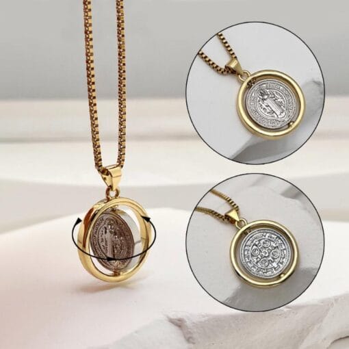Unique rotating pendant symbolizing faith in motion