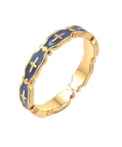 Retro cross ring with adjustable band for unisex wear