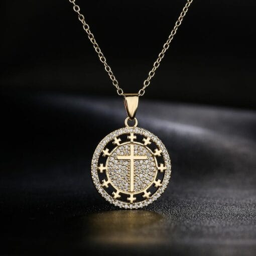 Radiant vintage cross necklace with elegant design