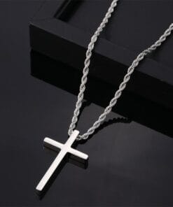 Stainless steel protective cross necklace for men and women