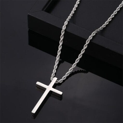 Stainless steel protective cross necklace for men and women