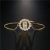 Adjustable Virgin Mary bracelet with shimmering micro-inlaid stones