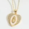 • Virgin Mary heart necklace with white gold finish