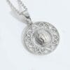 Virgin Mary necklace in silver with retro design